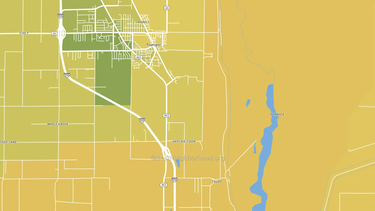 Tulot, AR block-group voter-turnout map