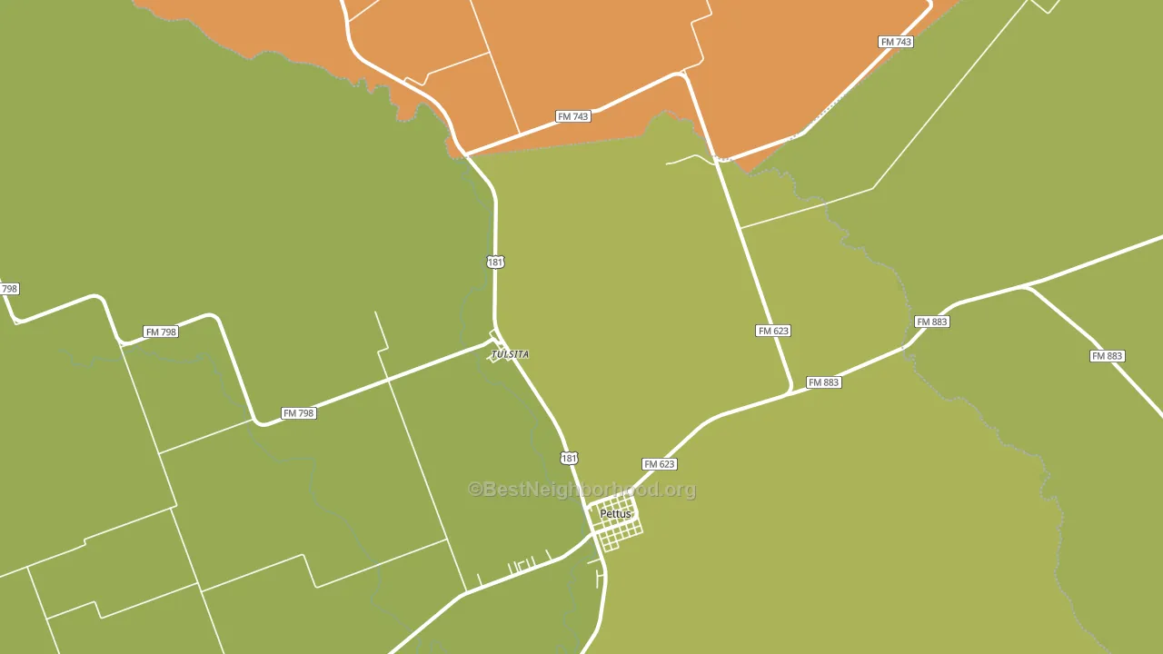 Tulsita, TX block-group voter-turnout map