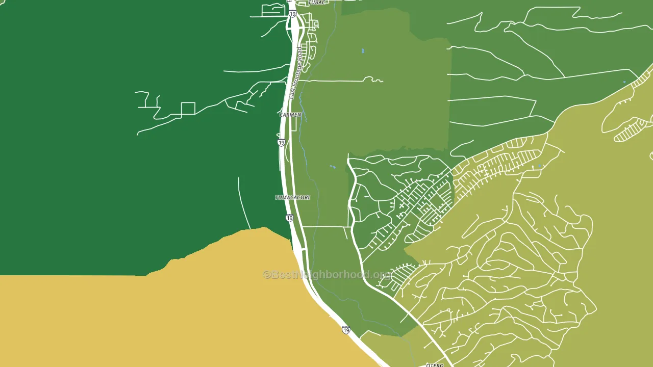 Tumacacori, AZ block-group voter-turnout map