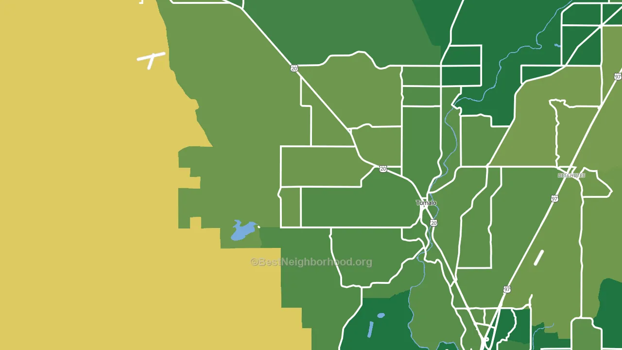 Tumalo, OR block-group voter-turnout map