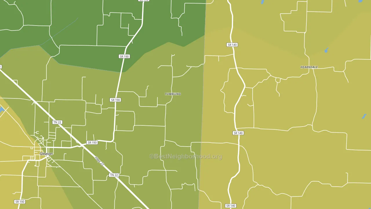 Tumbling, TN block-group voter-turnout map