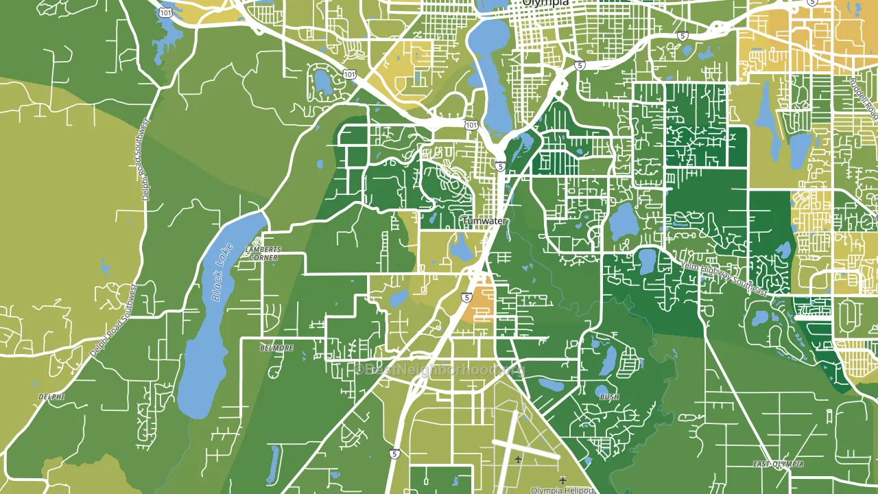 Tumwater, WA block-group voter-turnout map