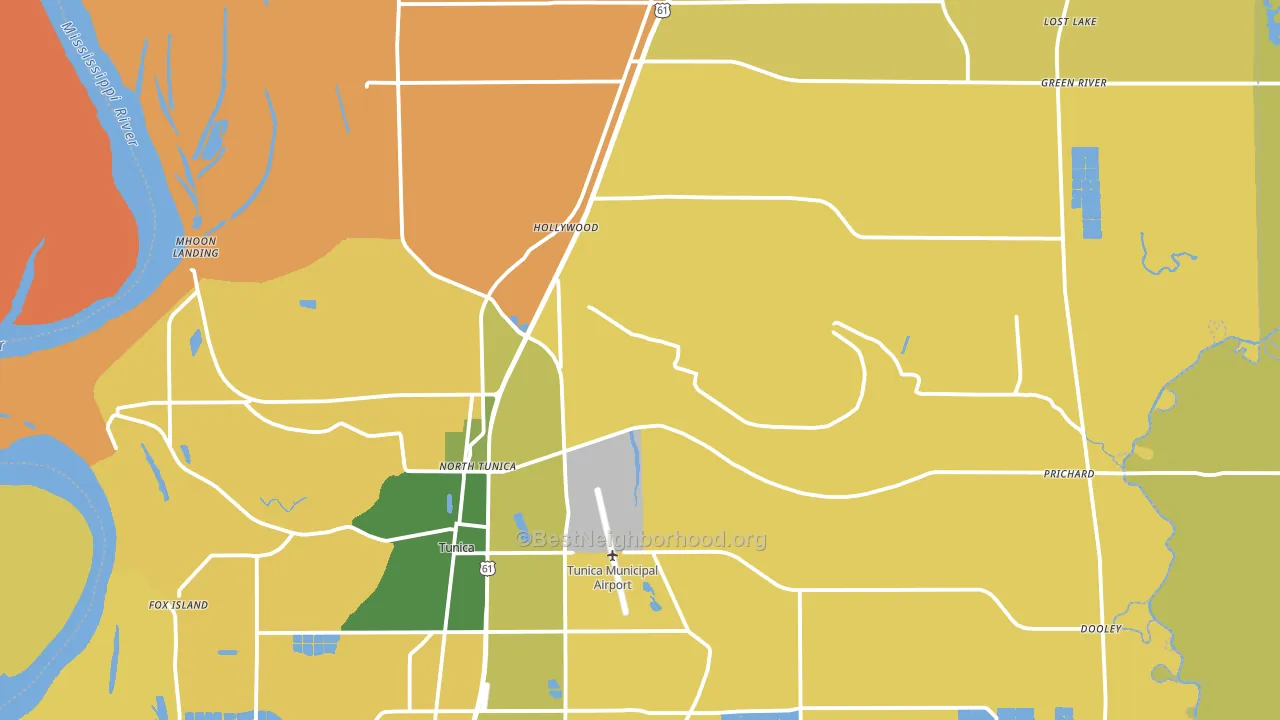 Tunica County, MS block-group voter-turnout map
