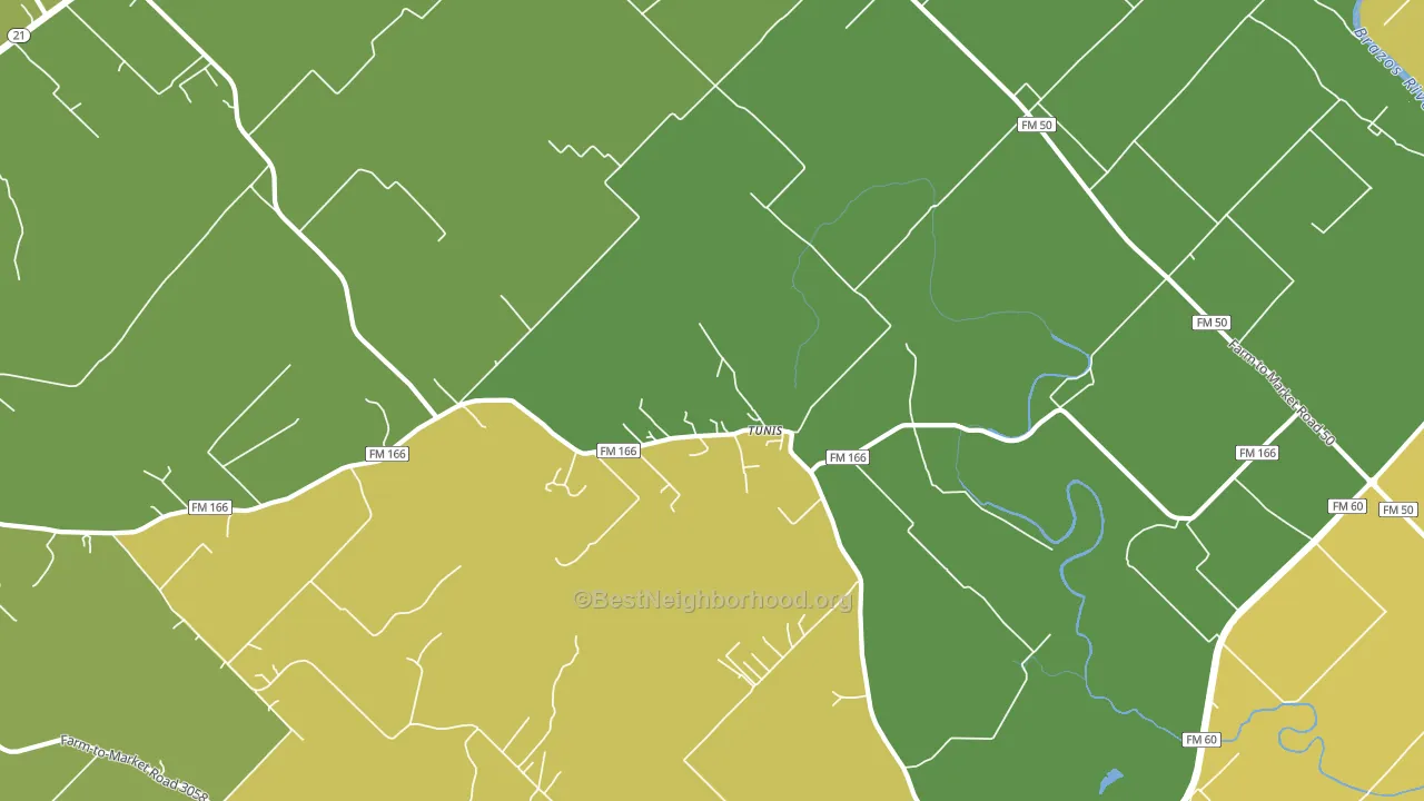 Tunis, TX block-group voter-turnout map