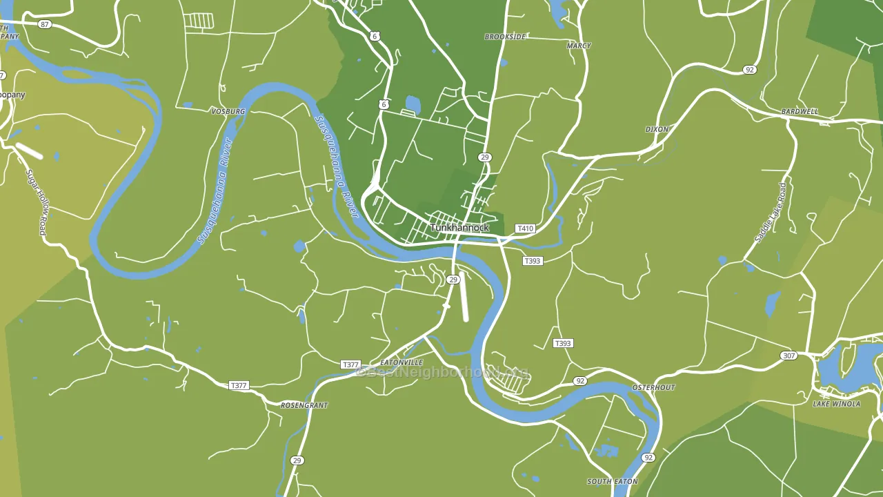Tunkhannock, PA block-group voter-turnout map