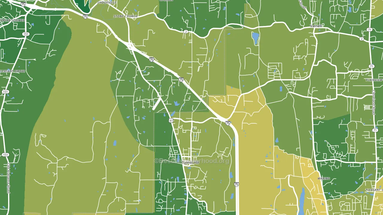 Tunnel Hill, GA block-group voter-turnout map