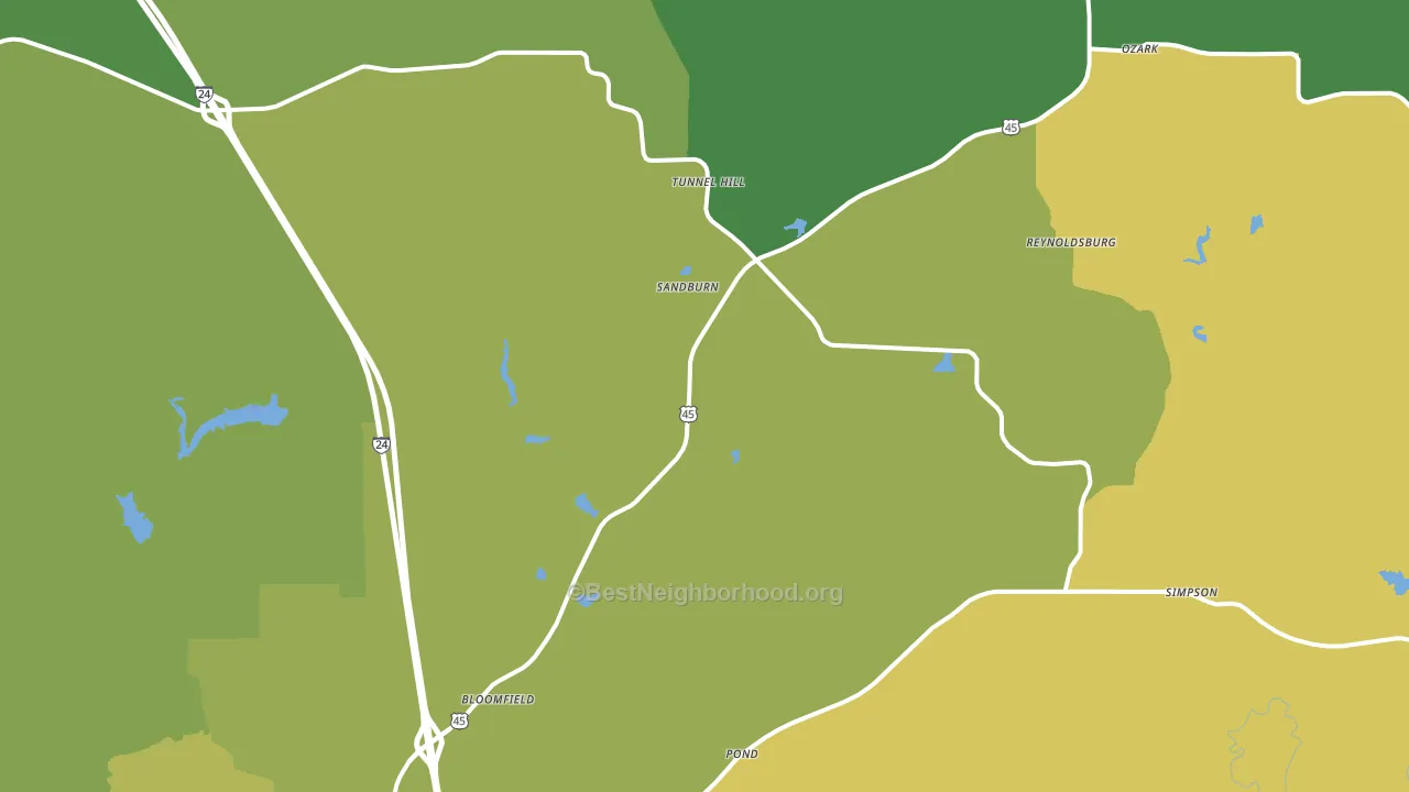 Tunnel Hill, IL block-group voter-turnout map