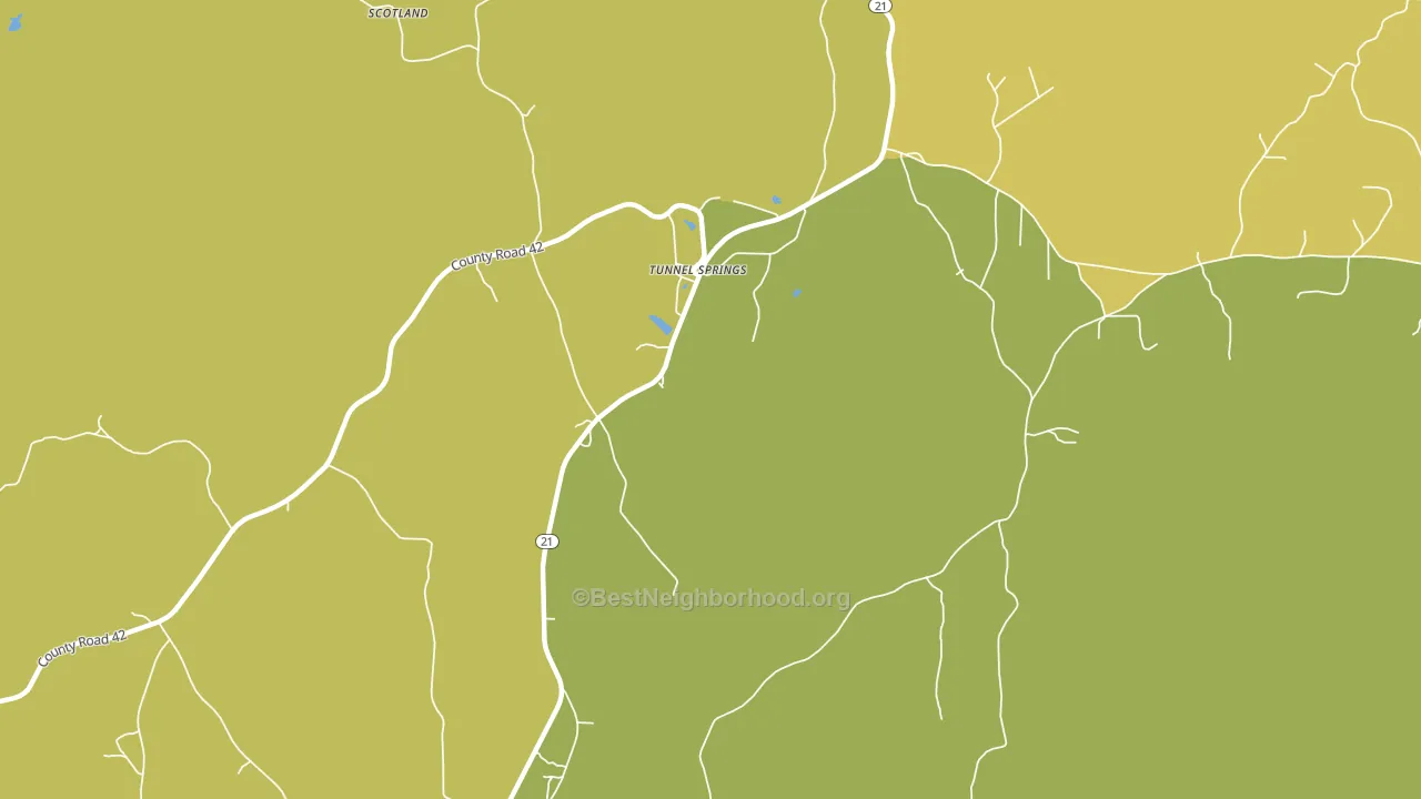 Tunnel Springs, AL block-group voter-turnout map