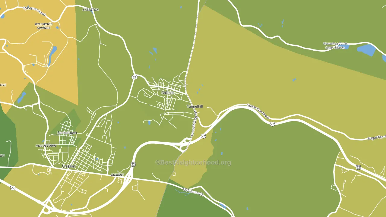 Tunnelhill, PA block-group voter-turnout map