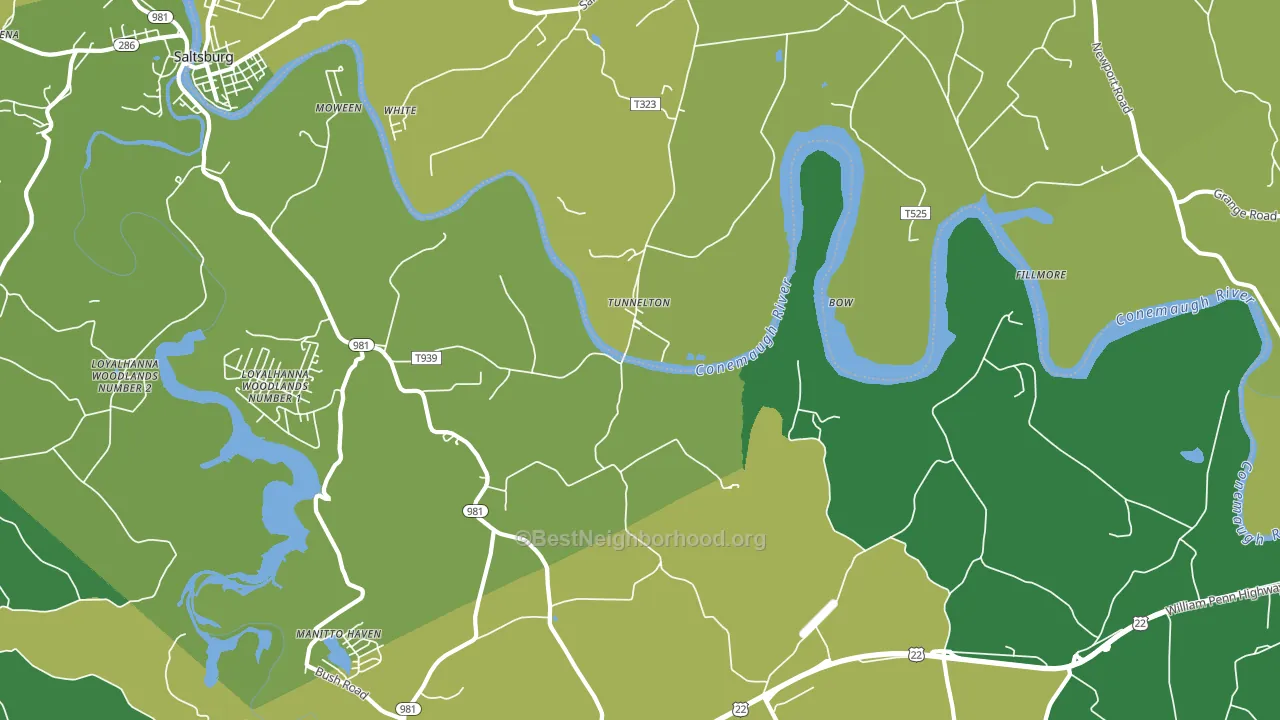 Tunnelton, PA block-group voter-turnout map