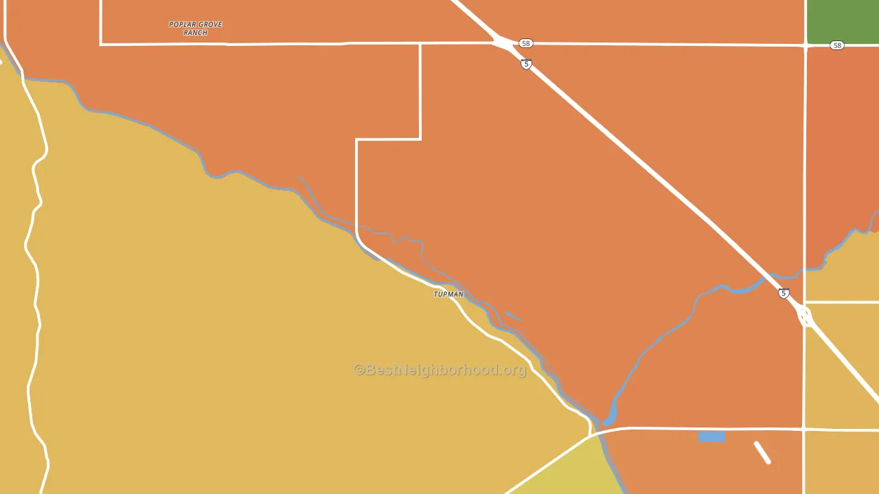 Tupman, CA block-group voter-turnout map