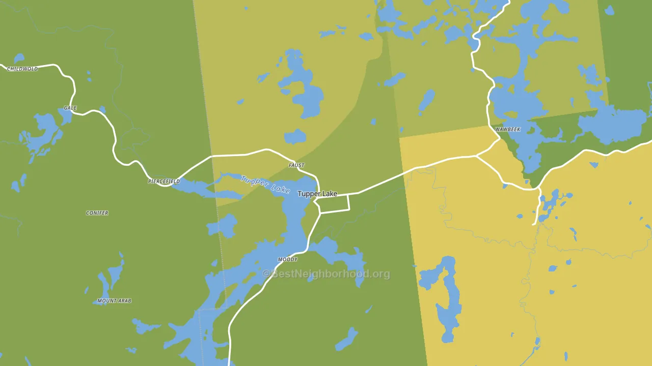 Tupper Lake, NY block-group voter-turnout map