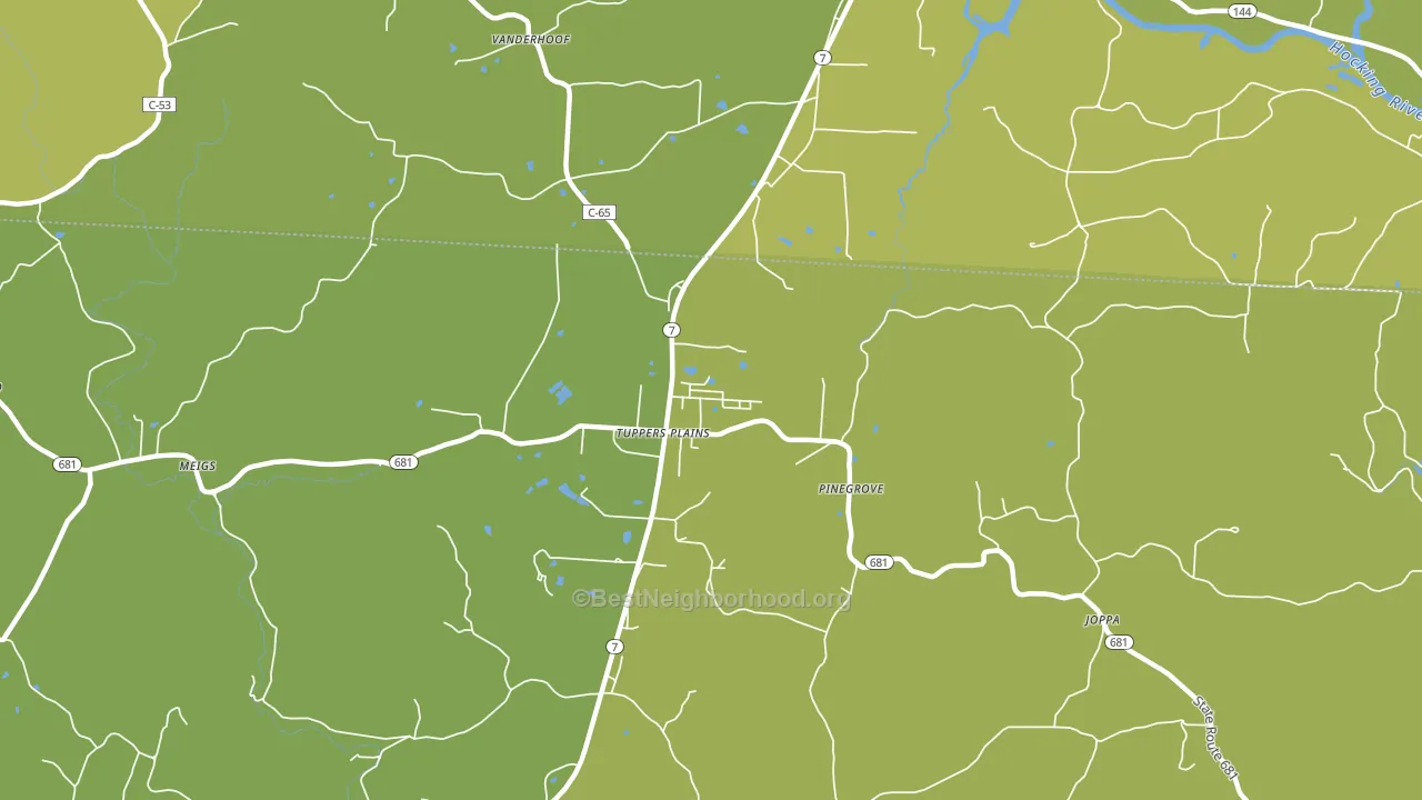 Tuppers Plains, OH block-group voter-turnout map