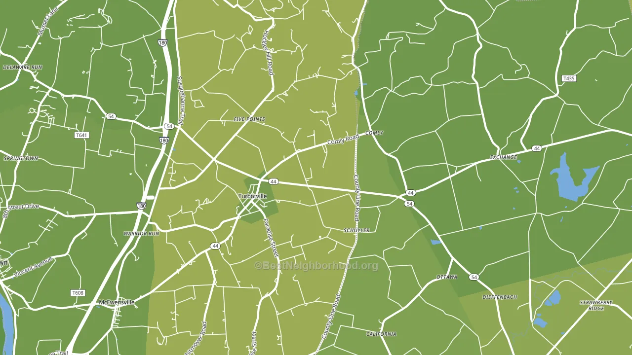 Turbotville, PA block-group voter-turnout map