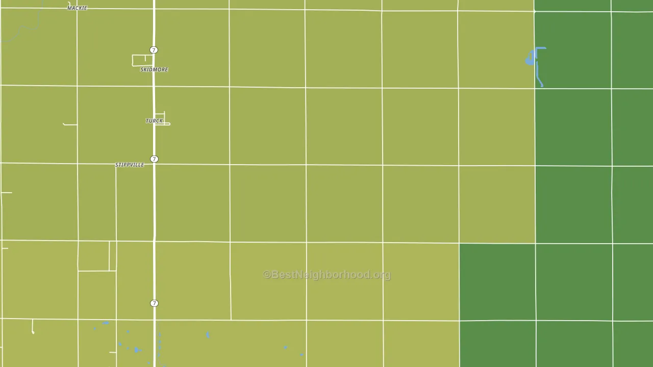 Turck, KS block-group voter-turnout map