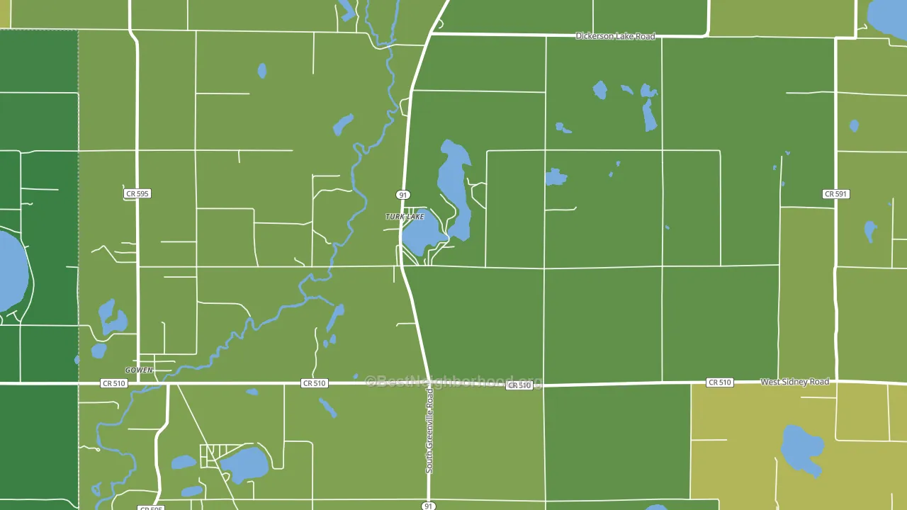 Turk Lake, MI block-group voter-turnout map