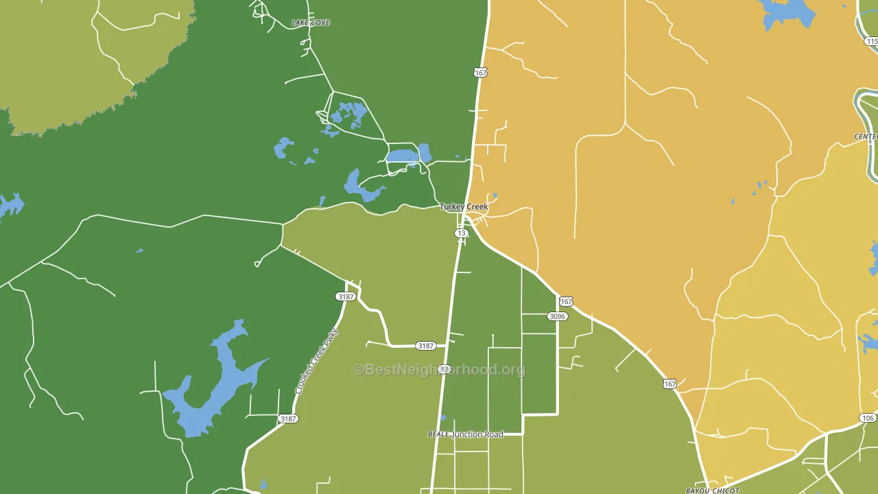Turkey Creek, LA block-group voter-turnout map