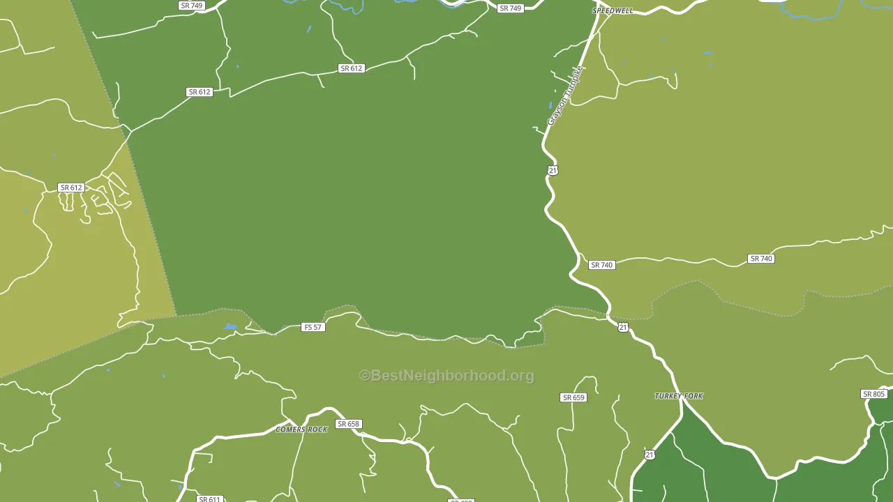 Turkey Fork, VA block-group voter-turnout map