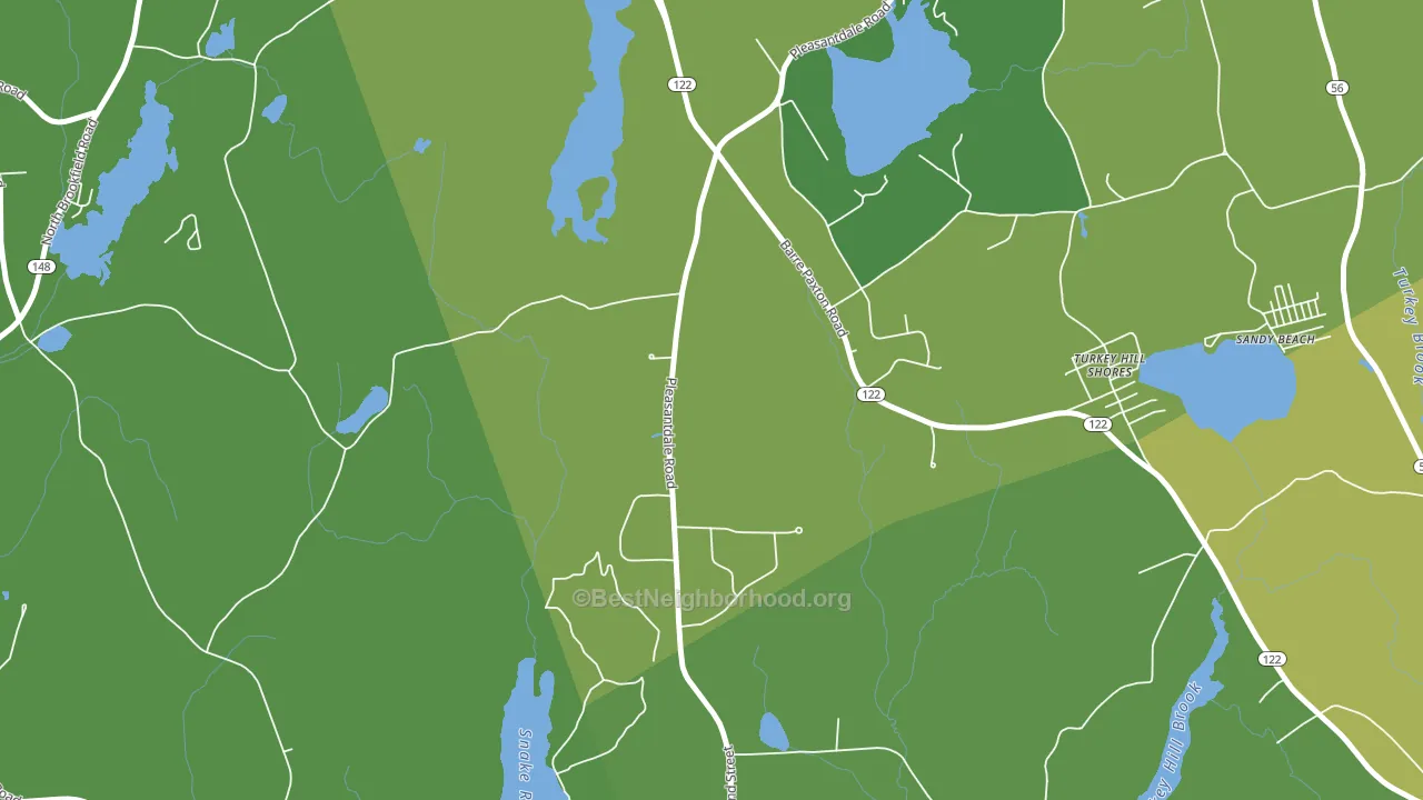 Turkey Hill Shores, MA block-group voter-turnout map