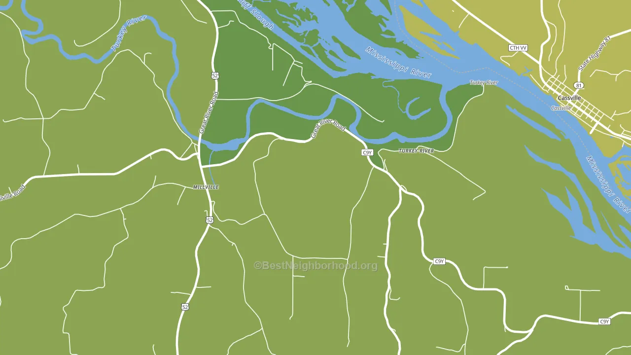 Turkey River, IA block-group voter-turnout map