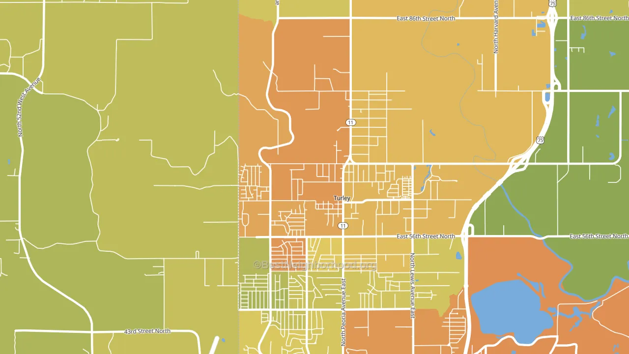 Turley, OK block-group voter-turnout map