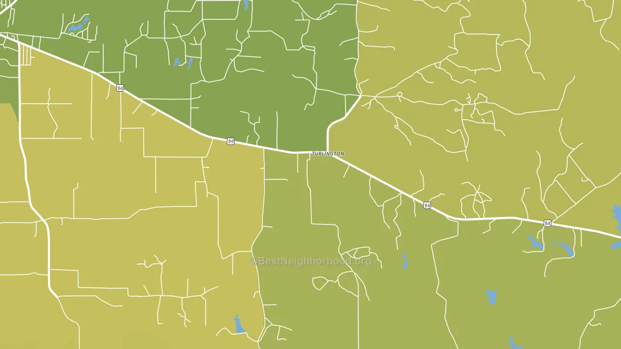 Turlington, TX block-group voter-turnout map