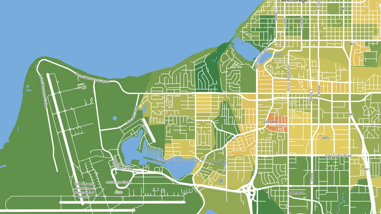 Turnagain, Anchorage, AK block-group voter-turnout map