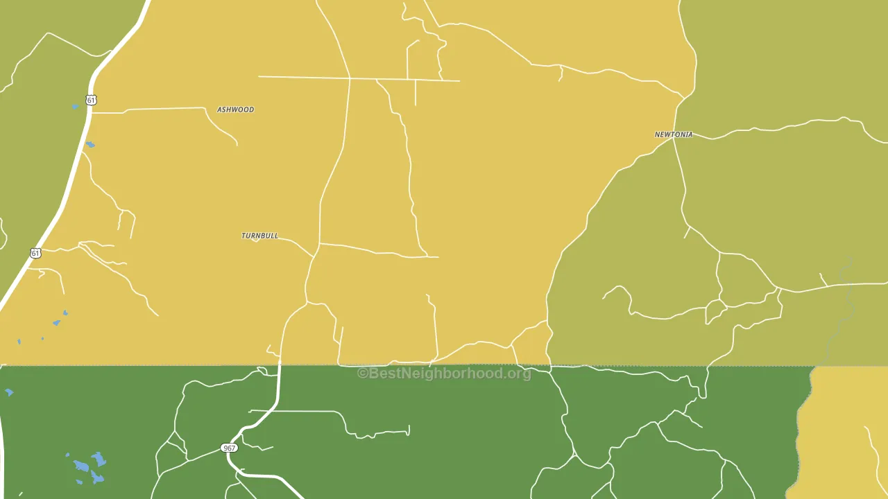 Turnbull, MS block-group voter-turnout map