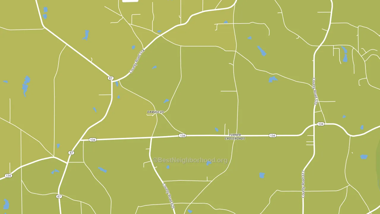 Turner Crossroads, AL block-group voter-turnout map