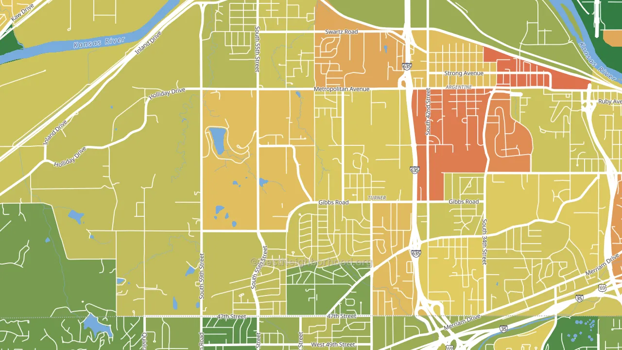 Turner, Kansas City, KS block-group voter-turnout map