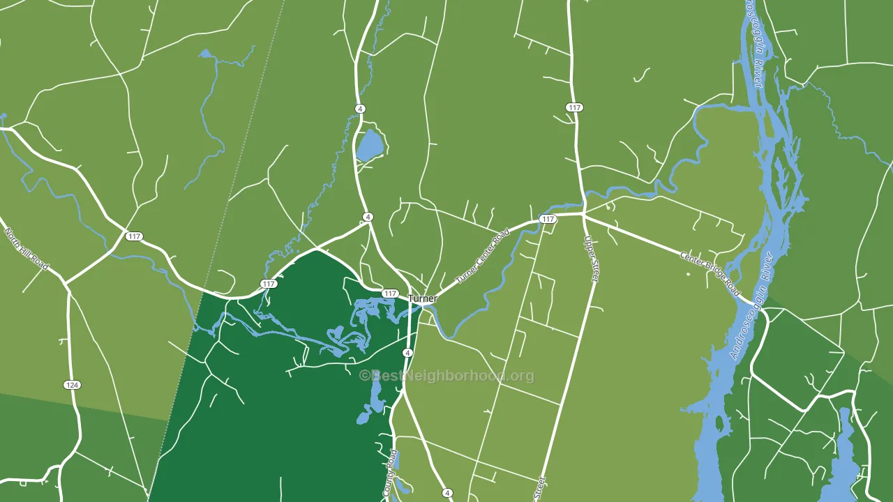 Turner, ME block-group voter-turnout map