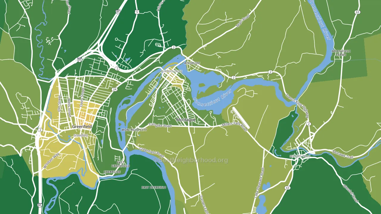 Turners Falls, MA block-group voter-turnout map