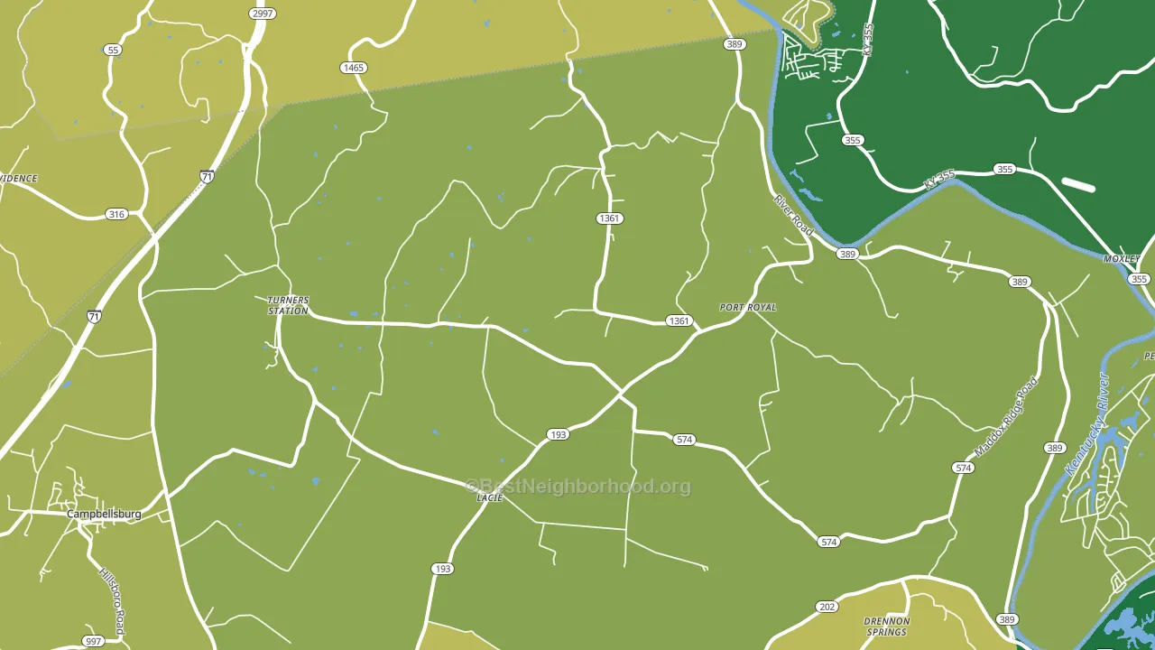 Turners Station, KY block-group voter-turnout map