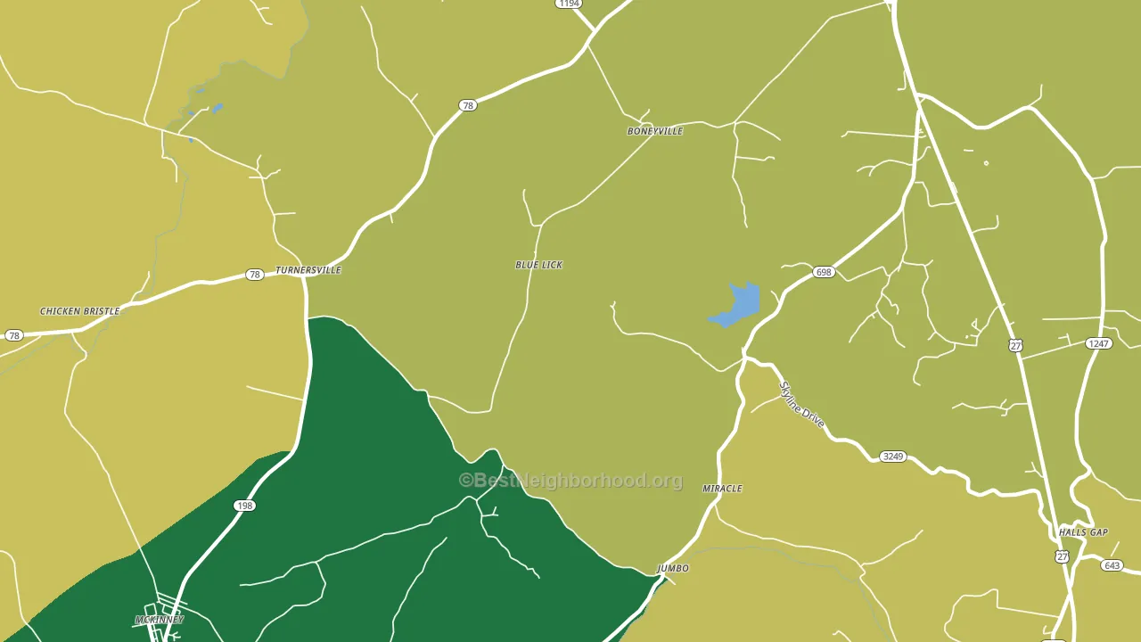 Turnersville, KY block-group voter-turnout map
