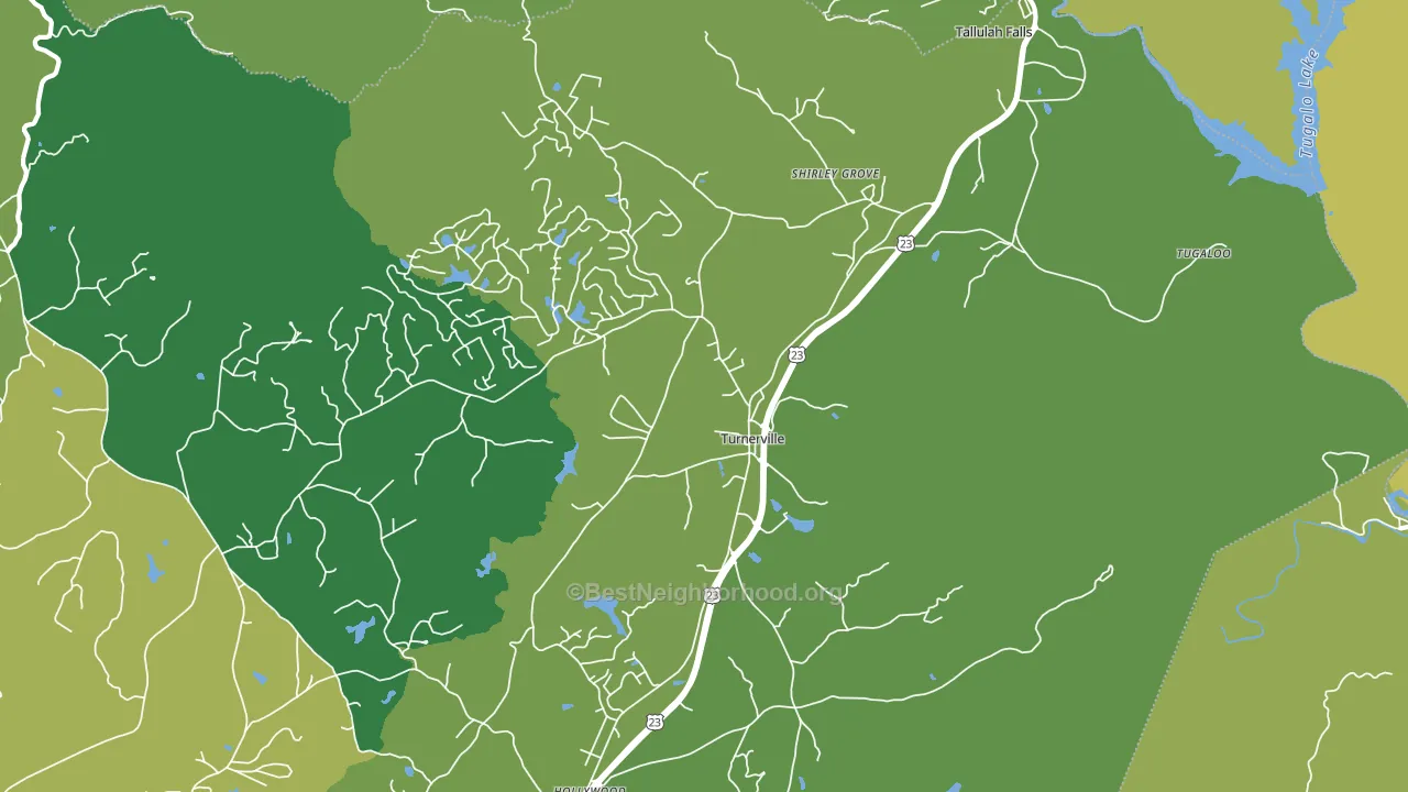 Turnerville, GA block-group voter-turnout map