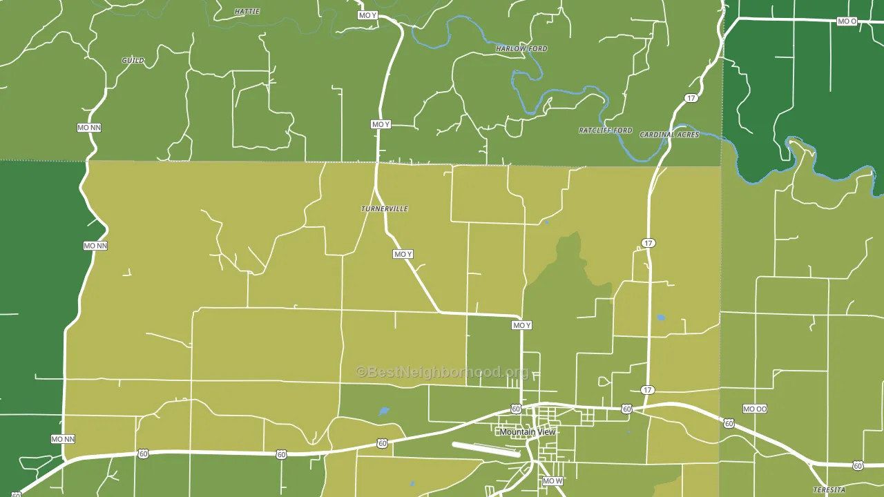Turnerville, MO block-group voter-turnout map