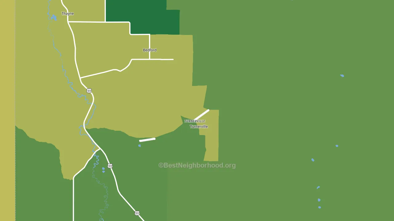 Turnerville, WY block-group voter-turnout map