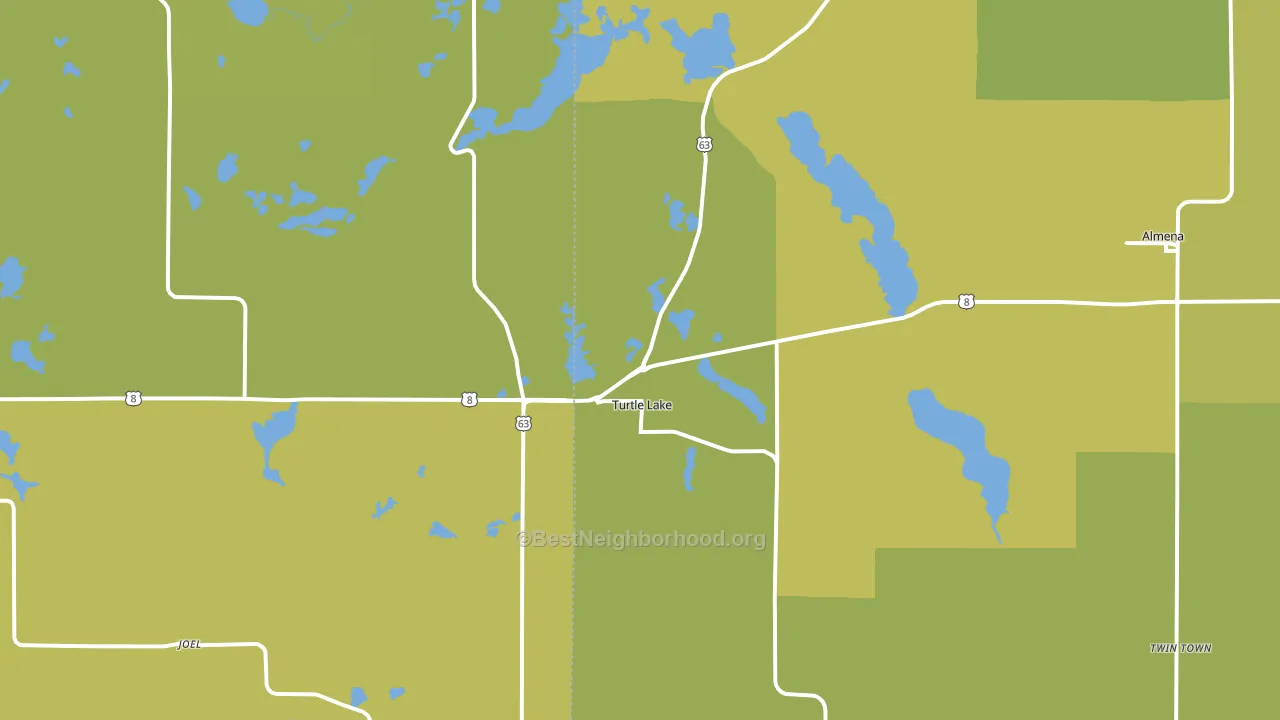 Turtle Lake, WI block-group voter-turnout map
