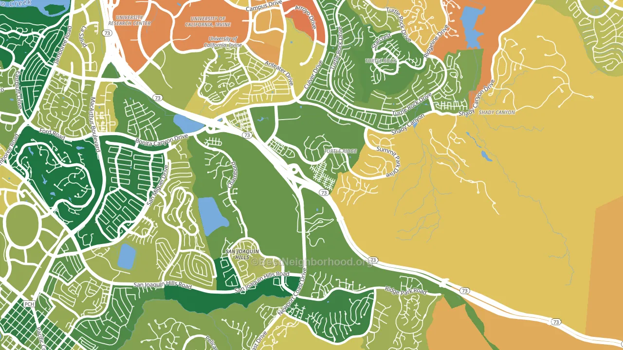 Turtle Ridge, Irvine, CA block-group voter-turnout map