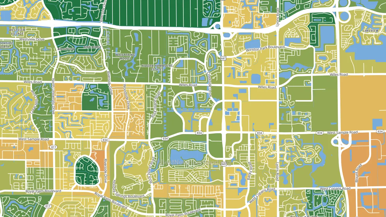 Turtle Run, Coral Springs, FL block-group voter-turnout map