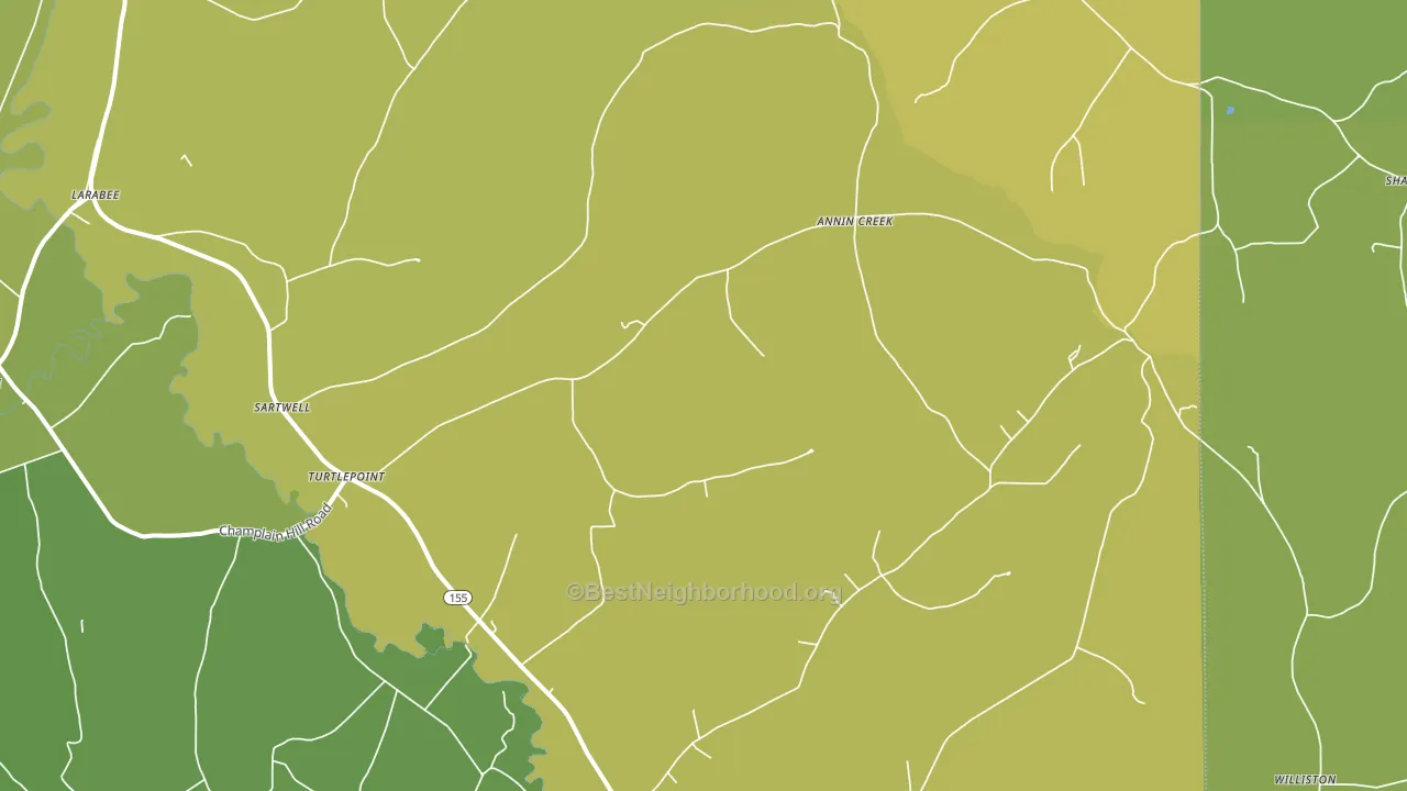 Turtlepoint, PA block-group voter-turnout map