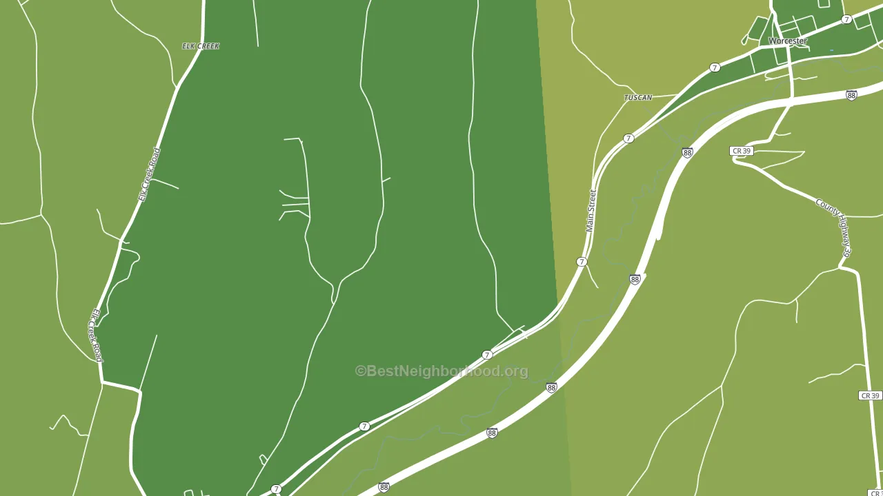 Tuscan, NY block-group voter-turnout map
