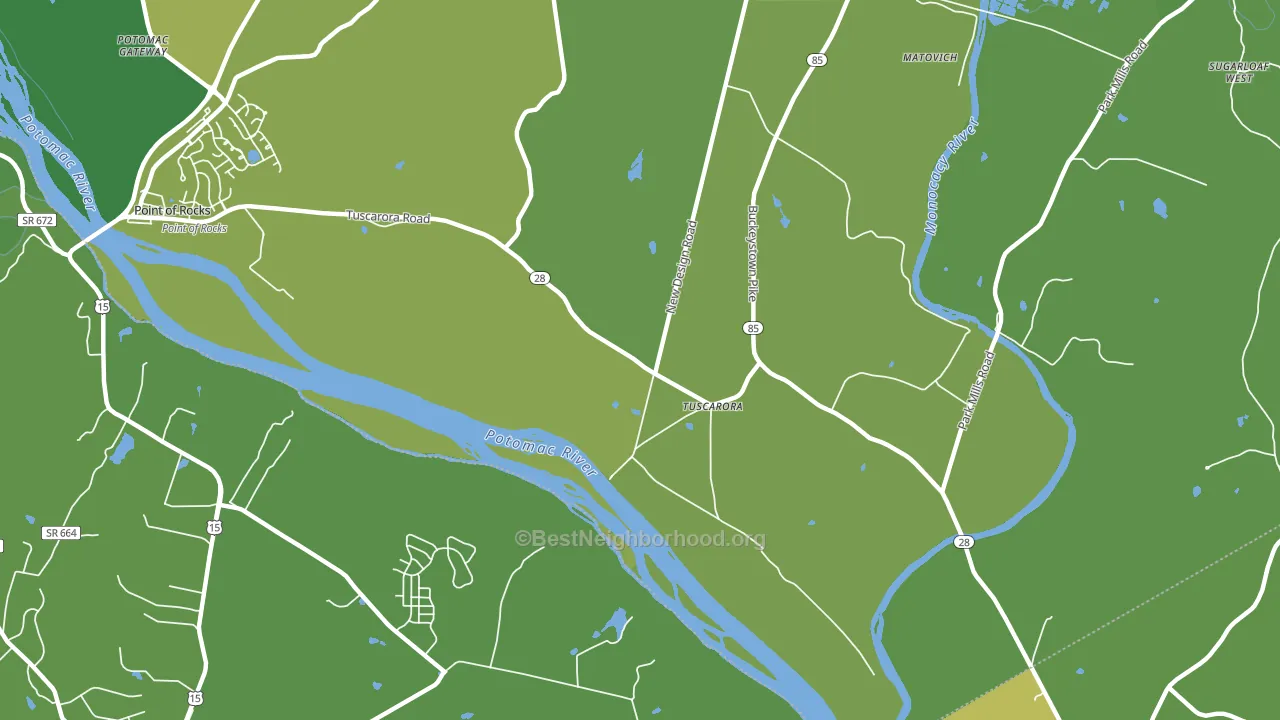 Tuscarora, MD block-group voter-turnout map