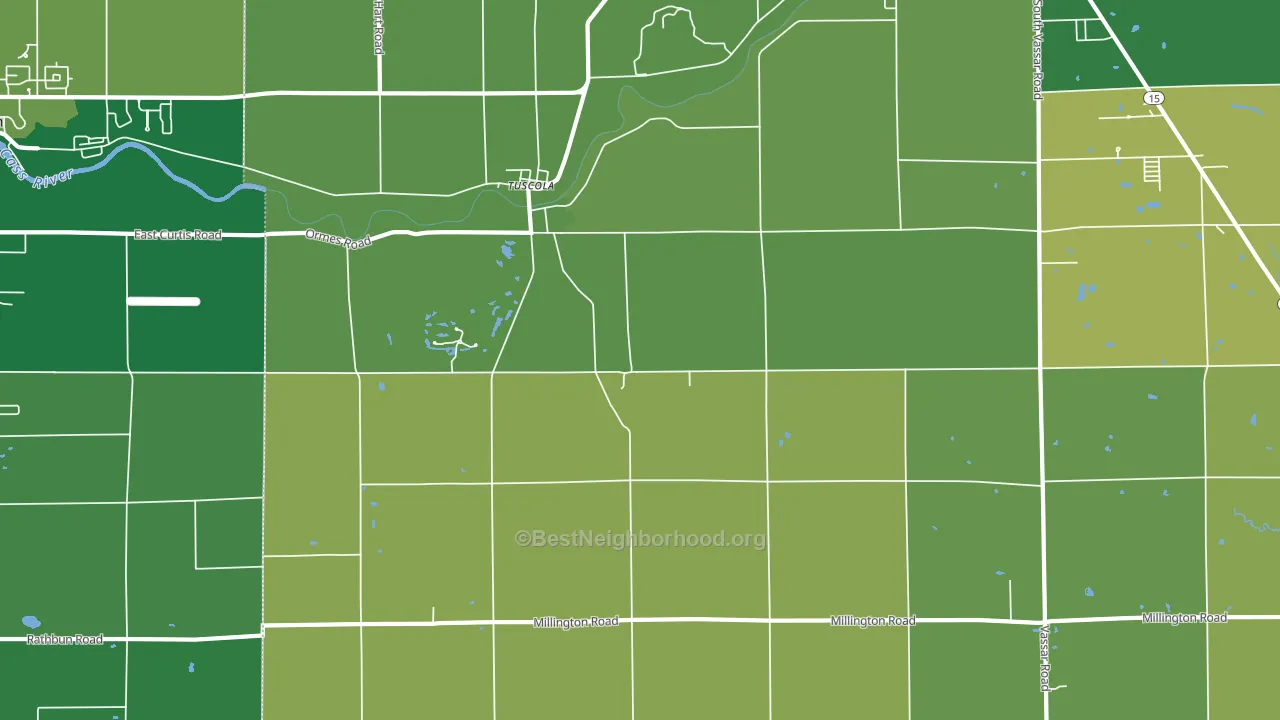 Tuscola, MI block-group voter-turnout map