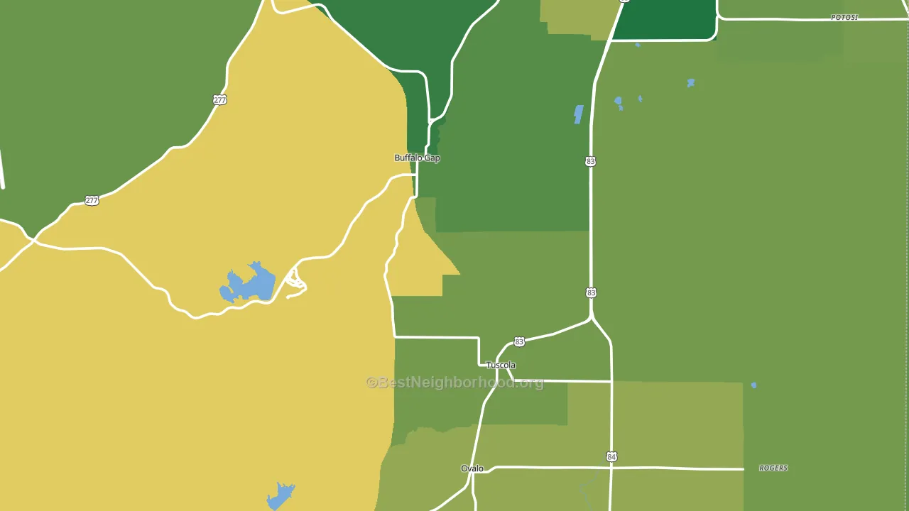 Tuscola, TX block-group voter-turnout map