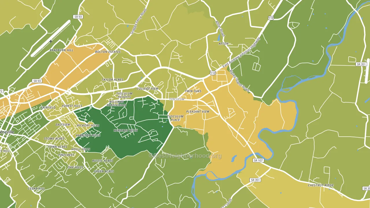 Tusculum, TN block-group voter-turnout map