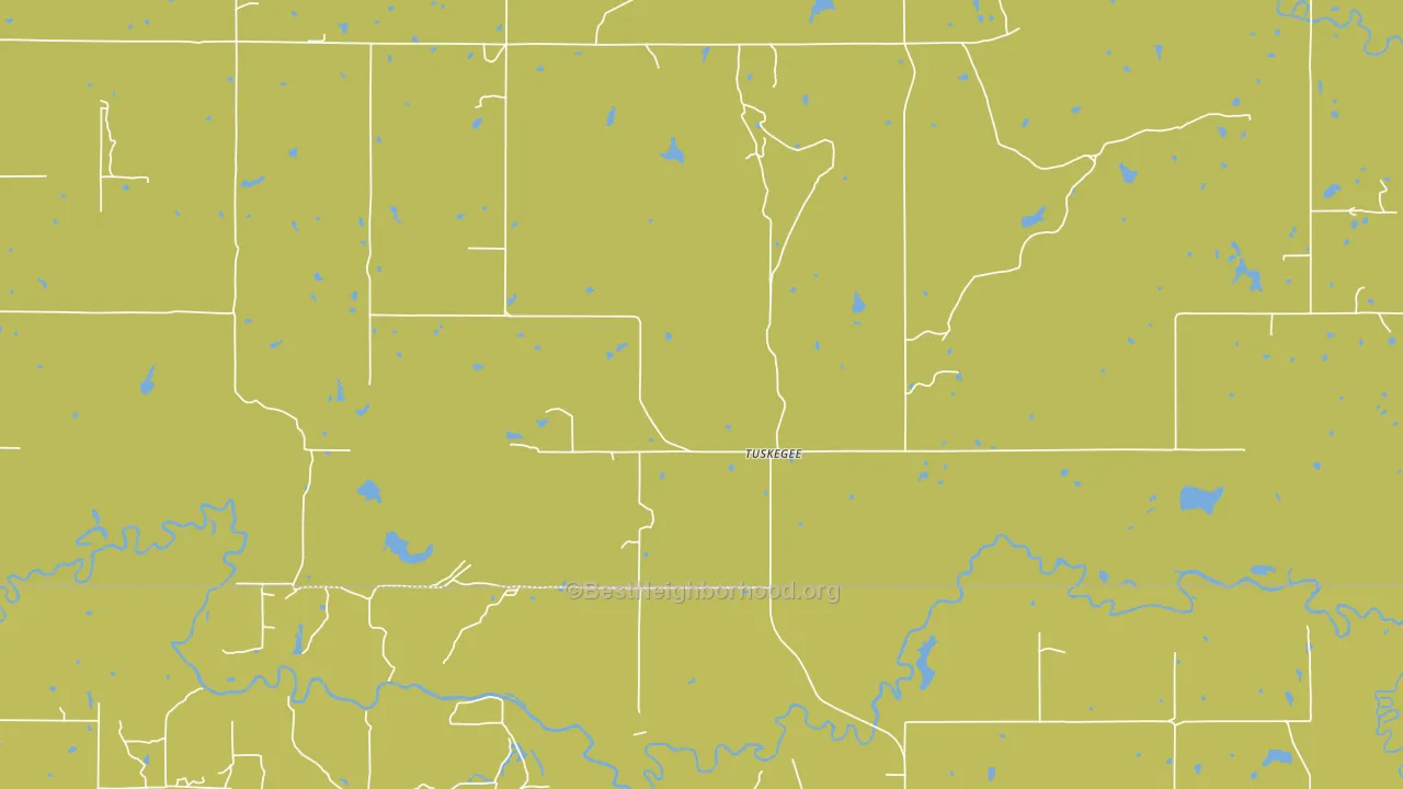 Tuskegee, OK block-group voter-turnout map