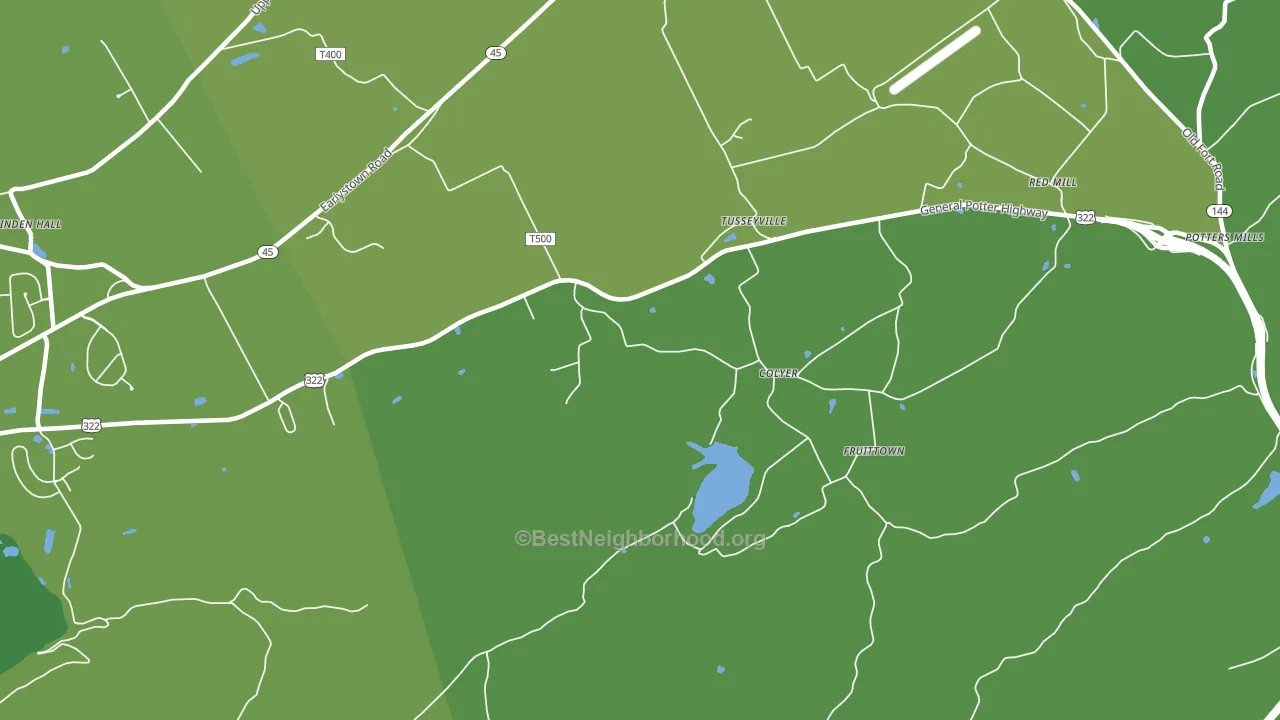 Tusseyville, PA block-group voter-turnout map