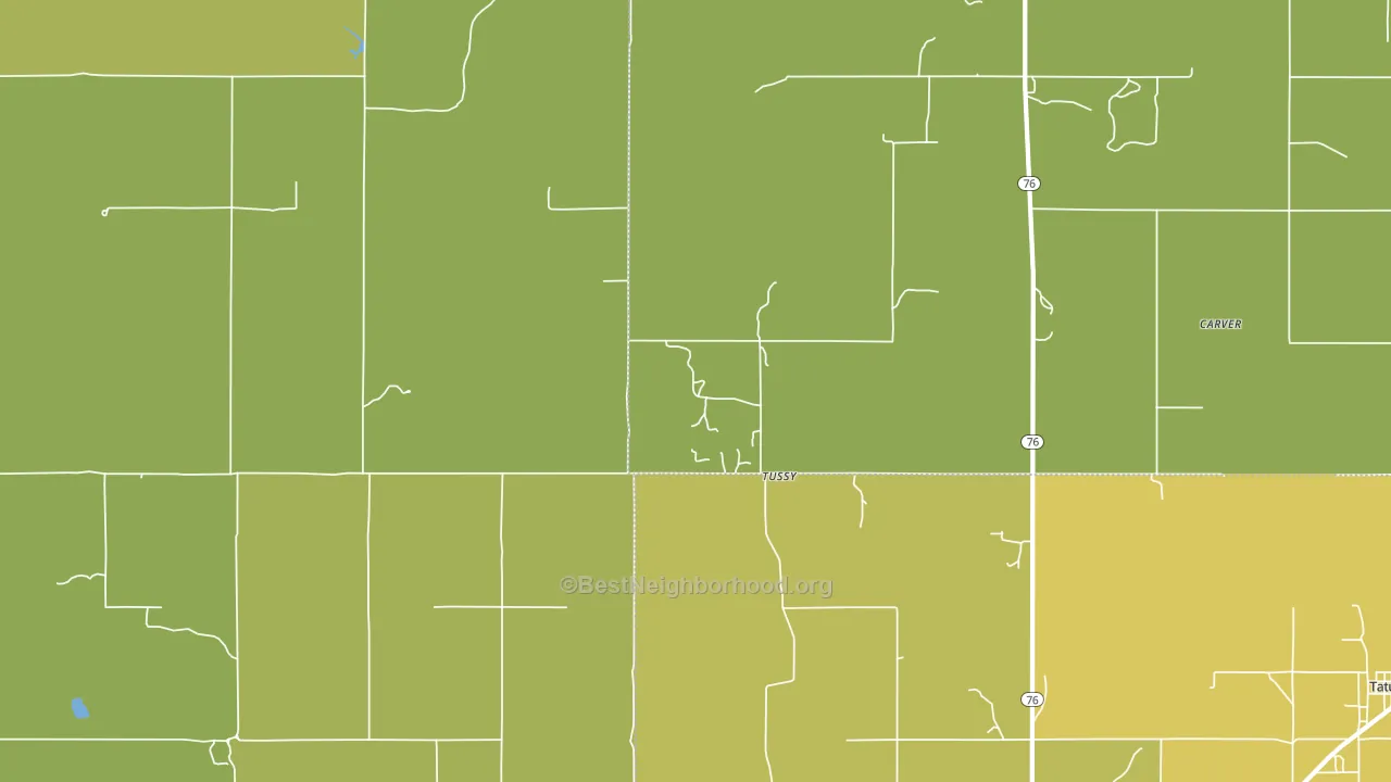 Tussy, OK block-group voter-turnout map