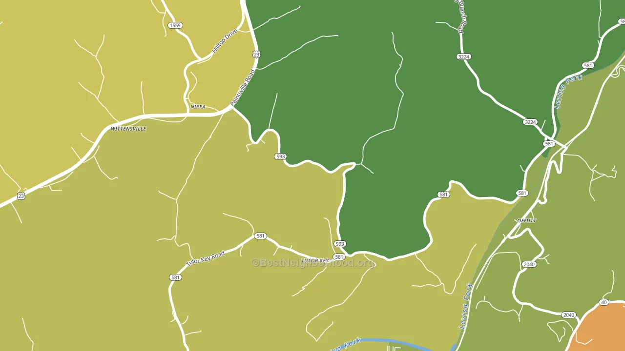 Tutor Key, KY block-group voter-turnout map